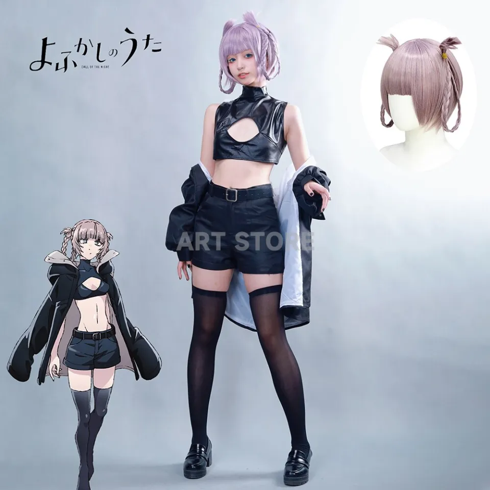 Anime Call Of The Night Nanakusa Nazuna Cosplay Costume Wig Black Cloak  Jacket Leather Vest Shorts Outfit Yofukashi No Uta Women - Cosplay Costumes  - AliExpress