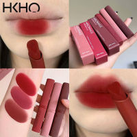 HKHO ลิปสติกเนื้อแมทกำมะหยี่หลอดแบบบางเนื้อแมทยาวนานสีแดง Liptint กันน้ำ