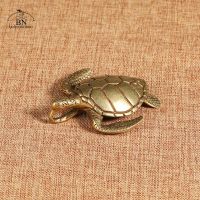 Pure Copper Turtle Statue Desktop Ornaments Vintage Brass Tortoise Miniatures Figurines Toy Model Home Decorations Accessories