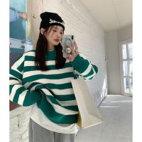 3 colors 2021 Autumn Winter Women Pullovers and Sweaters Jumper loose Striped Female thick knitted Sweater (J1935)