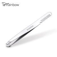 【cw】 Brainbow 1pc Eyebrow Tweezer with Comb Eyelashes Extension Eyelids Pinzette Clip