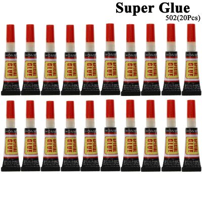 20Pcs Super Glue Strong Cyanoacrylate 502 Wood Rubber Leather Metal Fabric Instant Adhesive Bond B7000 Glass Plastic E8000 B6000 Adhesives Tape