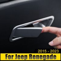 สำหรับ Jeep Renegade 2015 2016 2017 2018 2019 2020 2021 2022 2023 ABS กล่องเก็บของรถยนต์ด้ามจับร่วมสติกเกอร์ตกแต่งฝาครอบ