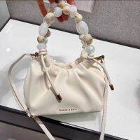 C * k Bag for Women Summer Wave Light Dew Ball Cloud Bag for Handheld Crossbody Bucket Bag for Women Milk White