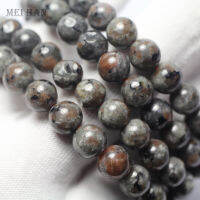 Meihan (2 braceletsset) Natural American Yooperlite 8-8.5mm smooth round beads for jewelry DIY making design