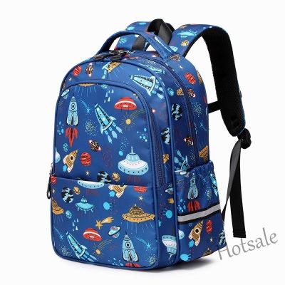 【hot sale】﹉⊙ C16 Childrens School Bag Kids School Backpack Boy Cartoon Waterproof Schoolbag Spaceship Rocket Print Student Backpack