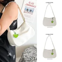 Simple and versatile summer summer high-end niche internet celebrity canvas small bag for women 2023 new single shoulder armpit bag 【JYUE】