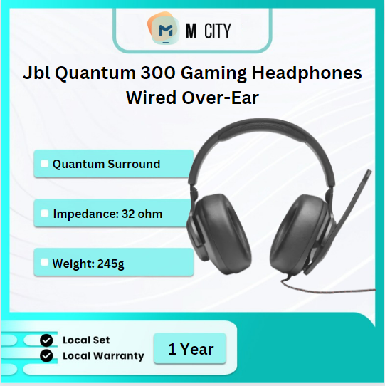 Jbl Quantum 300 Gaming Headphones Wired OverEar 1 Year Jbl Singapore