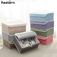 Keelorn Cloth Cotton And Linen Underwear Multi-collapsible Bra Finishing Box With Cover Underwear Socks Storage Box