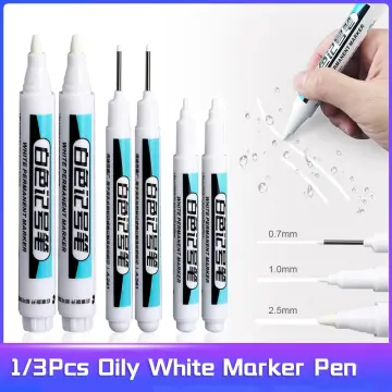 0.7/1.0/2.5MM White Permanent Marker Pens 1/3Pcs Paint Markers For Wood  Rock Plastic Leather Glass Stone Metal Art Supplies - AliExpress