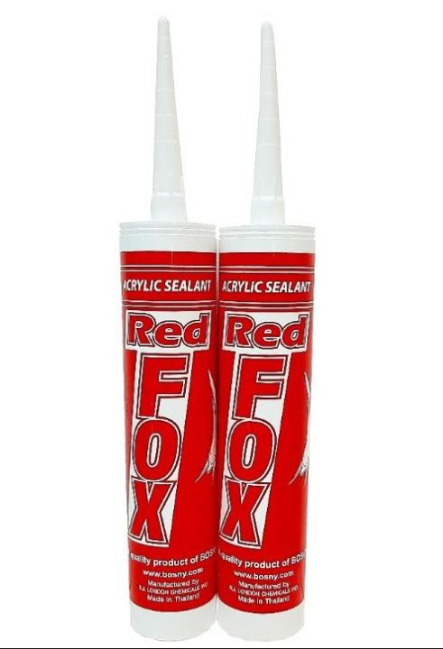 red-fox-acrylic-sealant-กาวอะคริลิก-กาวซิลิโคน-ซิลิโคน-ยาแนวกระเบื้อง-อะคลิลิคซีลแลนท์-สีขาว