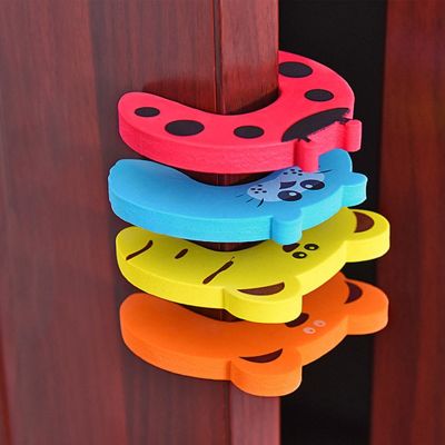 2pcs Baby Door Locks Child Proofing Door Stoppers Finger Guard Noise Prevention Anti-pinch Random Color Soft EVA Door Stoppers