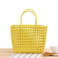 New PVC Bag Woman Colorful Handbag Tote Large capacity Summer Beach Bags Plastic Weave Food basket Female Shopping Bag