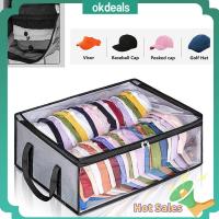 OKDEALS พับเก็บได้ กระเป๋าเก็บหมวก ที่จัดระเบียบเสื้อผ้า ป้องกันฝุ่นและฝุ่น ที่ใส่ฝาปิดตู้ เคสกันฝุ่น ผ้าอ๊อกซ์ฟอร์ด ที่ใส่หมวกเบสบอล ของใช้ในครัวเรือน