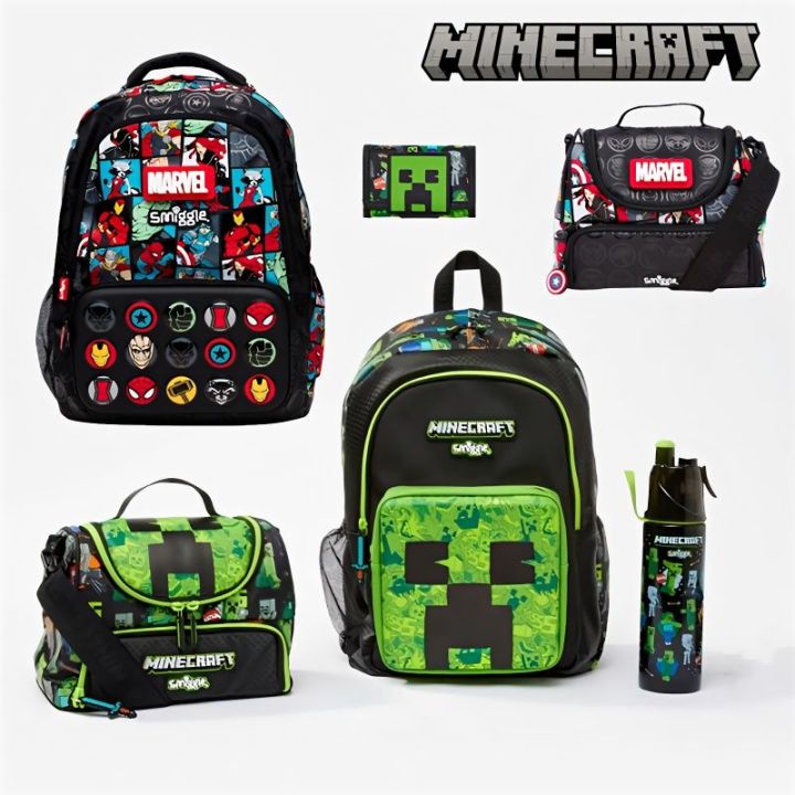 [READY STOCK] [ORIGINAL]Smiggle Backpack Marvel My World Minecraft ...