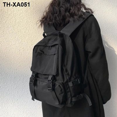 ins dark school bag female high campus large capacity backpack college student tooling shoulder male
