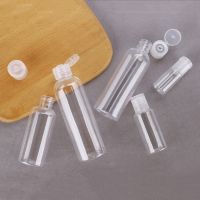 1Pc Transparent Refillable Bottles Travel Flip Top Cap Empty Container Cosmetics Lotion Shampoo Conditioner Bottles 5ml-250ml Travel Size Bottles Cont