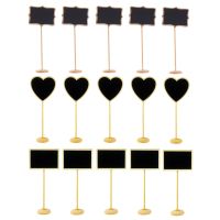 15pcs Mini Blackboard Creative Message Board Signs Kids Drawing Board Restaurant Price List Board (Heart Angled