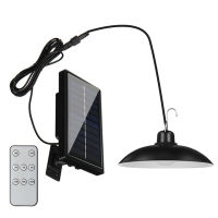 KHTO Solar LED Light Outdoor Motion Sensor Indoor Solar Powered Pendant Lamps IP65 Waterproof Dual Head Lamps for Garden Yard