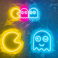 5 Style Pac Man Neon Sign Anime Neon Design for Game Room Room Decor Led Neon Custom Children Party Bar Decoration Night Lamp