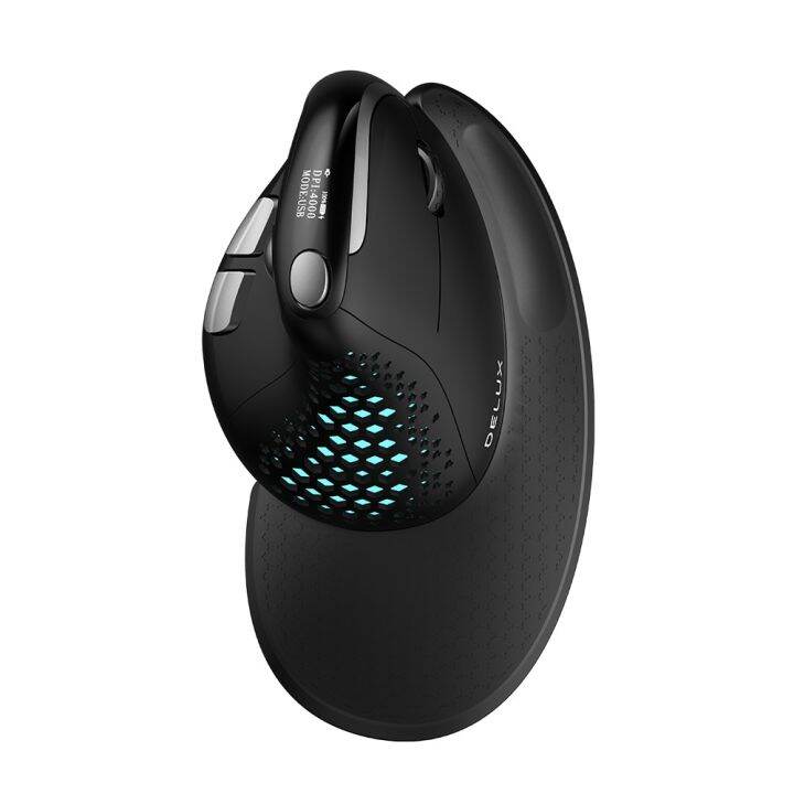 delux-m618xsd-seeker-ergonomic-vertical-mouse-with-oled-screen-4000dpi-rechargeable-1000ma-removable-back-cover-for-computer