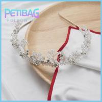 PETIBAG เจ้าหญิงสำหรับเด็ก ที่คาดผมเจ้าสาว แฟชั่นสำหรับผู้หญิง เพชรประดับเพชร ที่คาดผมมงกุฎมุก เทียอาร่า ที่คาดผมกันลื่น เครื่องประดับศีรษะคริสตัล แต่งงานในงานแต่งงาน