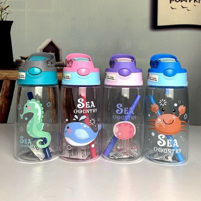 Kids Water Sippy Cup Cartoon Animal Baby Feeding Cups with Straws Leakproof Water Bottles Outdoor Portable Childrens Cups