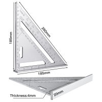 Triangle Ruler 7inch Aluminum Alloy Angle Protractor Speed Metric Square Measuring Ruler For Building Framing Tools Gauges