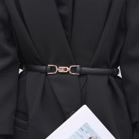 Adjustable PU Leather Ladies Dress Belts Skinny Thin Women Waist Belts Strap Gold Color Buckle Female Belts Pasek Damski