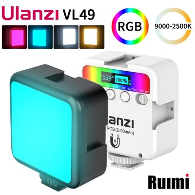 Ulanzi VL49 RGB Video Light for Photography 2000mAh LED Panel Video Camera Lamp Vlog Fill Light Live Luminaire Phone Camera Flash Lights
