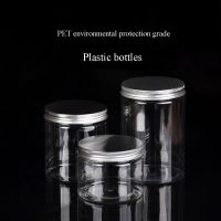 Clear Aluminum Lid Plastic Jar Empty Cosmetic Containers Makeup Box Travel Bottle 30ml 50ml 60ml 80ml 100ml 120ml 250ml 500ml