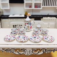 2021 New Creative Pocket Story 15 Mini Ceramic Tea Set 1:12 Doll House Dollhous Children Play House Toy Girl Gift