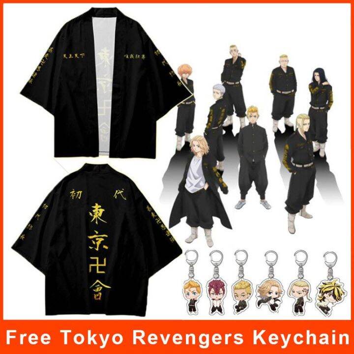 อะนิเมะโตเกียว-revengers-ชุดคอสเพลย์ผู้หญิงเสื้อยืด-manjiro-sano-ken-ryuguji-draken-mikey-kimono-เสื้อคลุมฮาโอริคอเสื้อนอกคาร์ดิแกนเสื้อ