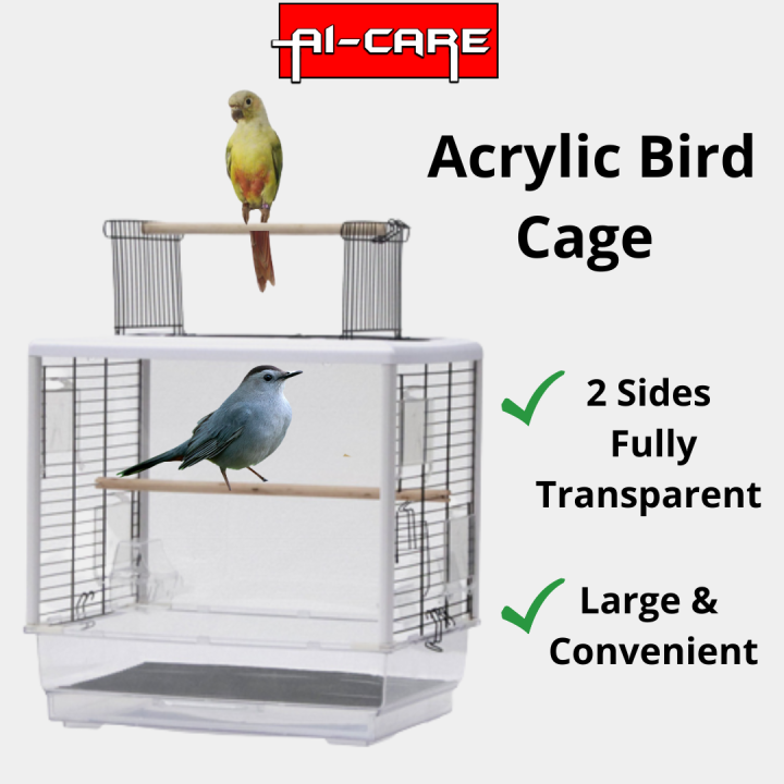 Acrylic Transparent Net Bird Cage Bird House Habitat Large Villa Parrot ...