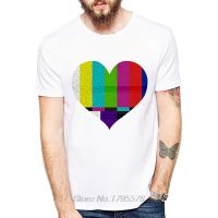 Summer Fashion T-shirt Men TV Heart Printed T Shirt Man Comfortable White Tops Tee Fashion Casual Tshirt  PENS