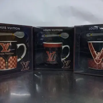 LV Designer 15-piece Coffee Set CJC215 Louis Vuitton Bone China Coffee Set  LV Coffee Ware