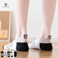 Spring and summer striped cow socks female ins Sen female cotton boat can not fall with summer thin skateboard street tide socks