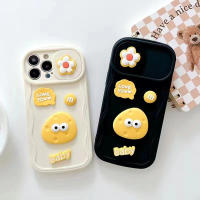 3D ลายการ์ตูนชีสสีเหลืองน่ารักสำหรับ IPhone14 13 12 11 Pro Max สำหรับเคสโทรศัพท์เป็นคู่แฟชั่น