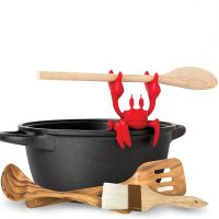 Red Crab Silicone Tableware Holder Stove Spoon Holder Heat Resistant Holder Non slip Spoon Holder Stove Steam Release Device