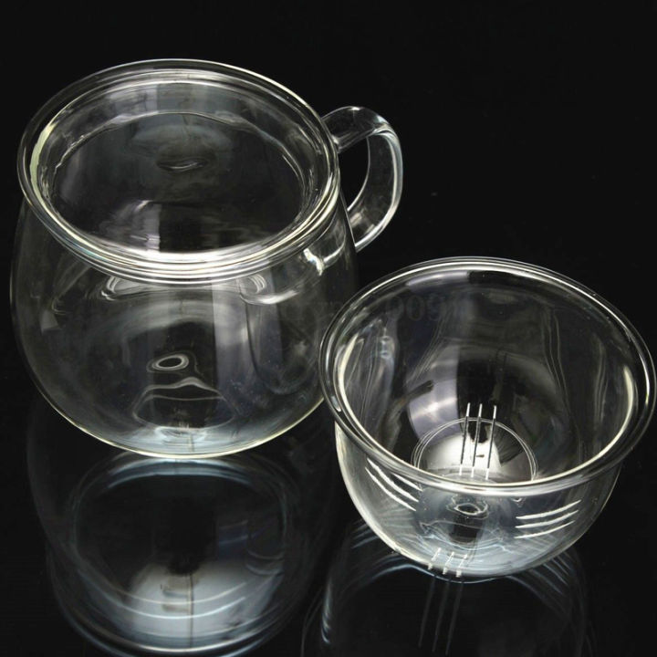 xinchen-1เซ็ตแก้วกาแฟชาถ้วยแก้วใสใสแก้วนมแก้วกาแฟชาแก้วที่มีชา-infuser-กรองฝาถ้วยน้ำ