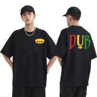 DUB Reggae Jamaica Rasta Roots Double Sided Print Tshirt Mens Novelty Cotton Tees Men Hip Hop Oversized O Collar T-shirts