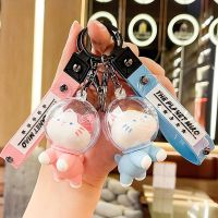 Cartoon Space Cat Keychain Astronaut Kitten Keyfob for Women Trinket Animal Doll Pendant Key Chains Couple Bag Car Accessories