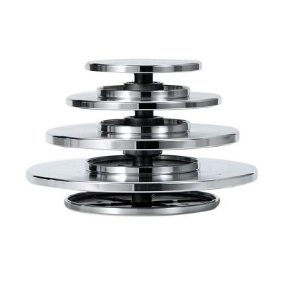 【LZ】❉☽  Alumínio Alloy Cake Turntable Plataforma Rotação Baking Stand Ferramentas de Decoração Molde Escala Maker Sobremesa Alta Qualidade 15-30cm