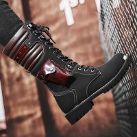 Hot Sale High Top Mens Boots Rivet Punk Style Motorcycle Boots Fashion Mixed Colors Platform Boots Wear-Resisting Walking Shoes