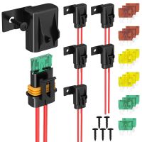 【YF】 5PCS Inline Fuse Holder 12 AWG Waterproof ATC/ATO Blade with 20 Amp 30 40 in Line 12V for Marine