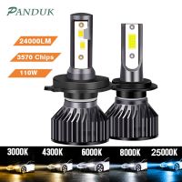 PANDUK H4 Led Headlight 24000LM 110W 3570 Chips H1 H7 LED Bulbs Turbo Lamps 4300K 6000K 8000K 16000LM 80W H8 H9 H11 Fog Lights