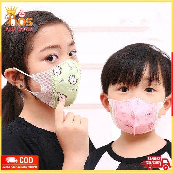 Masker Duckbill Anak 3Ply 50 Pcs Earloop Kids Face Mask Motif Kartun ...