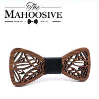 Mahoosive Leaf Wooden Bow Ties for Men Bowties Cut out Butterflies Wedding suit wooden bowtie Shirt krawatte Bowknots Slim tie Nails Screws Fasteners