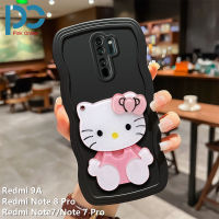 เคสสำหรับ9A Xiaomi Redmi Note7 Note 7 Pro Note 8 Pro Shell แฟชั่นลายคลื่นสีล้วนน่ารักนิ่มฝาหลังเฮลโลคิตตี้