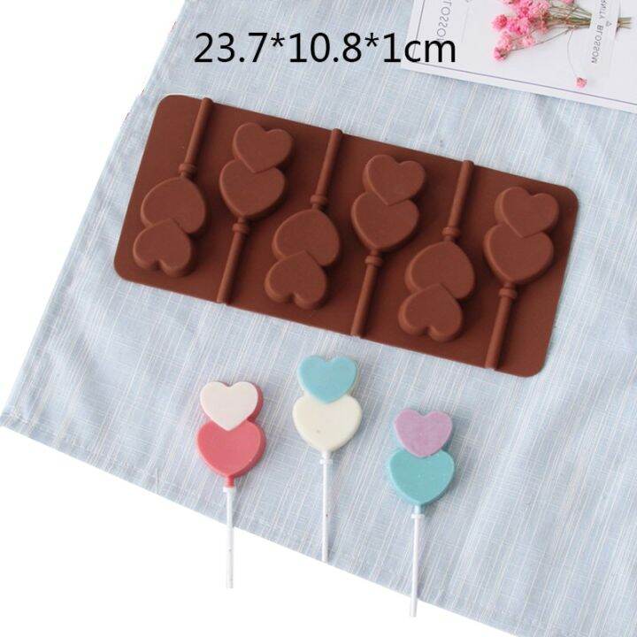 Flower Shape Silicone Round Lollipop Candy Molds Chocolate Cake